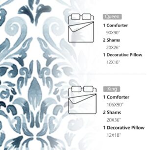 King Size Comforter Set Bed - Style Quarters 3 Pieces King Comforter Set Geometric Boho Comforter Sets King Size Bed Sets Soft Comfort Bedding Sets for All Season 106x90 Antonia - Image 6