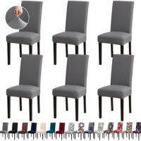 Chair Covers, Dining Room Chair Covers, Stretch Kitchen Chair Covers/Dining Room Chair Covers Set of 6, Removable Washable Dining Chair Slipcovers for Home, Hotel, Banquet
