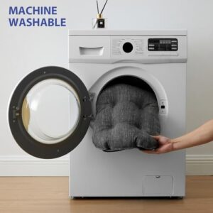 Chair Cushions for Dining Chairs Set of 4, Indoor Kitchen Chair Cushions with Ties and Non Slip Backing, Tufted Memory Foam Seat Cushions, Chair Pads 4 Pack, 15.5" x 15.5" x 4", Dark Grey - Image 6