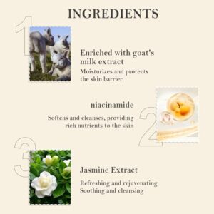 Goat Milk Moisturizing Body Wash,Hydrating Shower Gel for Men & Women,Mild Gentle Body Cleanser,Nourishing Skincare Body Wash for All Skin Types, 500 ML - Image 3