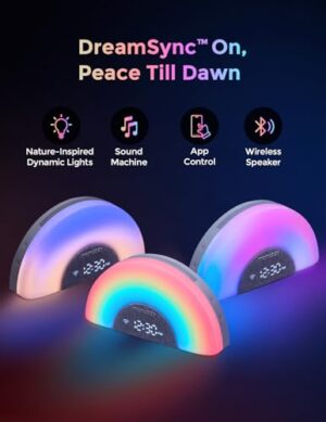 Momcozy DreamSync™ Baby Sound Machine, Night Light, APP Control Baby Sleep Trainer, Routine Builder, White Noise Machine with 34 Soothing Sounds, Wake Up Light Sunrise Alarm Clock, Wireless Speaker - Image 2