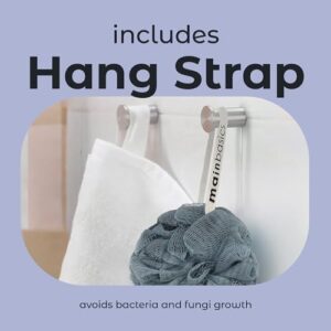 MainBasics Bath Shower Loofah Sponge Pouf Body Scrubber Exfoliator Body Wash Sponge (Set of 3, Airy Blossom) - Image 8