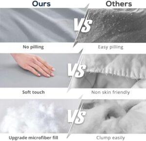 HEVUMYI 7 Pieces Queen Comforter Set, All Season Reversible Bed in a Bag Queen, Ultra Soft Queen Bedding Set with Grey Comforter, Flat Sheet, Fitted Sheet, Pillowcases, Pillow Shams, Dark Grey - Image 7