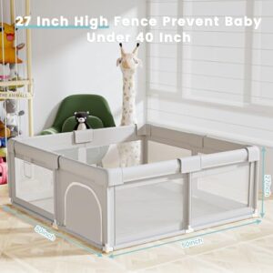 Baby Playpen 50x50 Inch, Play Pens for Babies and Toddlers Baby Fence Baby Play Yards for Indoor & Outdoor with Breathable Mesh Anti-Fall Playpen - Image 6