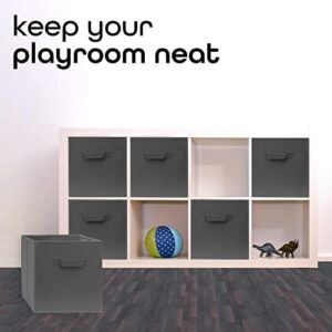 Pomatree 13x13x13 Inch Storage Cubes - 6 Pack - Large Storage Bins | Dual Handles | Foldable Cube Baskets for Home, Kids Room, Closet and Toys Organization | Fabric Cube Bin (Dark Grey - 6 pack) - Image 4