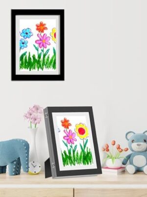 Orionstar Kids Art Frames, Artwork Picture Frames Changeable with Stand, Front Opening Picture Display Frames Holds 100 Paper Pcs, Artwork Display Storage Frames for Children, Desk, Home and Office, - Image 3