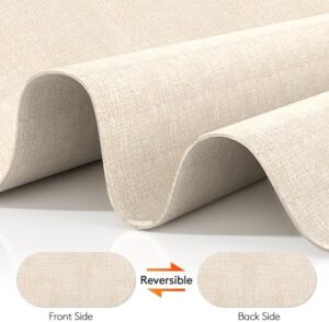 DOLOPL Placemats Set of 6, Oval Large Beige Place Mats for Kitchen Dining Room Table Decorations, Faux Leather Waterproof Machine Washable Dining Table Place Mats for Indoor & Outdoor(13.8"x21.6") - Image 3