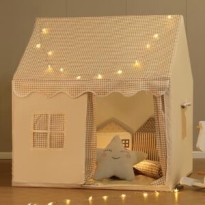 Children's Play Tent Indoor Children's Play Tent Boys Girls Princess Toys Small House Outdoor Toddler Playhouse Castle,with a String of Starlights