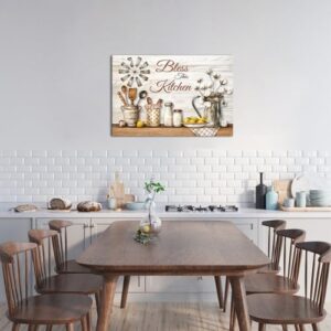 HOMEOART Kitchen Canvas Wall Art Rustic Farmhouse Kitchen Wall Decor Painting Art Print for Dining Room Decor, Framed Ready to Hang on Wall 24x36 inch - Image 3