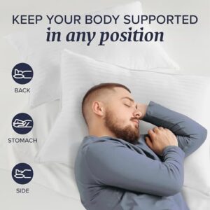 Beckham Hotel Collection Bed Pillows Standard / Queen Size Set of 2 - Down Alternative Bedding Gel Cooling Pillow for Back, Stomach or Side Sleepers - Image 7