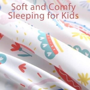 Twin Sheets Set Kids Pink Rainbow- 3 Pieces Breathable Printed Bedding Set - Fit Deep Pocket Soft Bed Sheets for Girls - Lightweight Cozy Twin Fitted Sheet - Image 6
