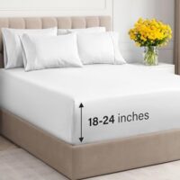 Extra Deep Queen Sheet Set - 6 Piece Breathable & Cooling Sheets - Hotel Luxury Bedding Set w/18-24 Inch Extra Deep Pockets - Easy & Secure Fit - Super Soft, Wrinkle Free & Comfy - White, Queen Size
