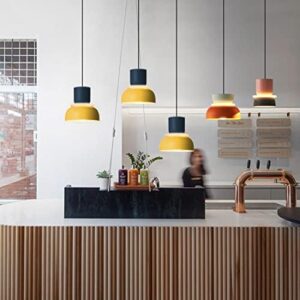 Modern Industrial Pendant Light Macaron Color Barn Style Mid Century Hanging Light Fixture with Aluminum Shade Chandelier Nordic Colorful Ceiling Pendant Lights for Dining Room Kitchen - Image 7