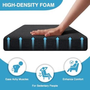 Chair Cushions for Dining Chairs Set of 4, Kitchen Chair Pads, Indoor Dining Chair Cushions with Ties, Seat Cushions for Kitchen Chairs, Non Slip Chair Pads, 17" x 16" x 2", Black - Image 3