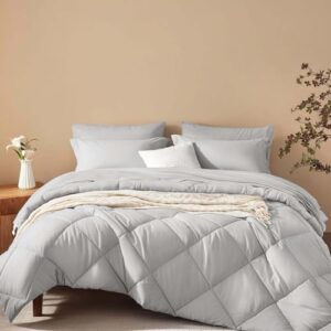 SunStyle Home Full/Queen Comforter Sets, 7-Pieces Bed in a Bag with Comforter and Sheets, All Season Bedding Sets with Comforter, Flat Sheet, Fitted Sheet Pillow Shams and Pillowcases (Ash) - Image 3
