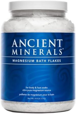 Ancient Minerals Magnesium Bath Flakes - Bathing Alternative to Epsom Salt - Soak in Natural Salts - High-Absorption Efficiency for Relaxation, Wellness & Muscle Relief (4 .4 lb)