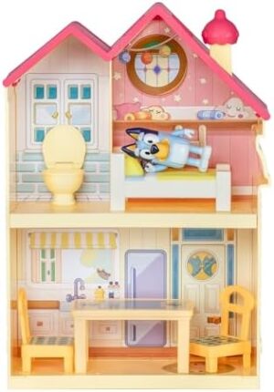 Bluey Mini Home Playset | Compact House Playset with Carry Handle | Three Different Rooms | Kitchen, Bedroom and Bathroom | Includes Figure with 5 Play Pieces - Image 9