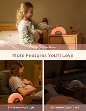 Momcozy DreamSync™ Baby Sound Machine, Night Light, APP Control Baby Sleep Trainer, Routine Builder, White Noise Machine with 34 Soothing Sounds, Wake Up Light Sunrise Alarm Clock, Wireless Speaker - Image 8