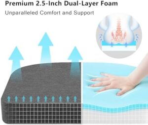 Chair Cushions for Dining Chair Seat Set of 4, Memory Foam Chair Pads Help You Relief from Sedentary Discomfort in The Office or Kitchen and Dining Rooms(17" x 16" x 2.5", Dark Grey) - Image 2