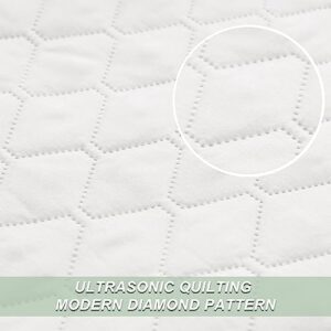 Exclusivo Mezcla Ultrasonic Reversible Full Queen Quilt Bedding Set with Pillow Shams, Lightweight Quilts Queen Size, Soft Bedspreads Bed Coverlets for All Seasons - (White, 90"x96") - Image 4