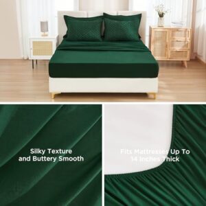 Andency King Size Comforter Set 7 Pieces Dark Emerald Green - Bed in a Bag King Boho Lightweight Fluffy Tufted Beddding Sets with Comforter, Sheets, Pillowcases & Shams - Image 4