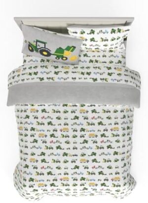 Franco Kids John Deere Farm Equipment Bedding 5 Piece Super Soft Comforter and Sheet Set, Queen, (Officially Licensed Product) - Image 2
