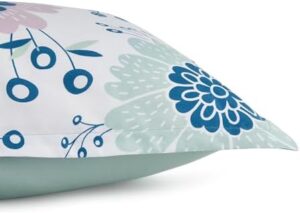 Amazon Basics Soft, Plush 3 Piece Microfiber Kid's Comforter and Pillow Sham Set, Full/Queen, Purple Flowers, Bluish Pink, Lightweight, Floral - Image 4