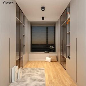 Ceiling Light Fixture, Flush Mount Ceiling Lights LED Dimmable Cylinder Ceiling Light Spot Light for Living Room Hallway Kitchen Dining Room Foyer 3000K 14.5W (Black) 2-Pack - Image 2