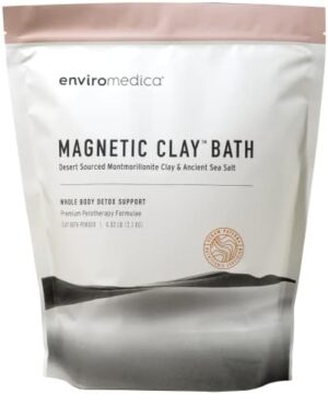 Enviromedica Magnetic Bentonite Clay Bath - Sodium & Calcium Bentonite Clay Bath Soak Powder with Himalayan Salt, Rejuvenating and Cleansing Body, Foot or Clay Mask for Face, 500g