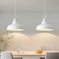 White Pendant Lights Kitchen Island, 2 Pack Kitchen Island Lighting, Farmhouse Pendant Light Fixtures (11.41" W), Island Pendant Light for Kitchen, Dining Room, Bedroom