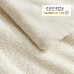 Snuggle Sac Ultra Soft Queen Comforter Set Ivory, 3 Pieces Solid Warm Sherpa Fluffy Bedding Comforter Sets Queen Size (1 Comforter, 2 Shams) - Image 5