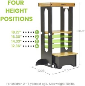 Little Partners Foldable Toddler Tower - Explore 'N Store Montessori Kitchen Tower for Cooking, 22.28" L x 19.56" W x 33.50" H, Ages 2 to 6 (Charcoal) - Image 3