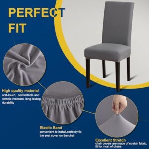 Chair Covers, Dining Room Chair Covers, Stretch Kitchen Chair Covers/Dining Room Chair Covers Set of 6, Removable Washable Dining Chair Slipcovers for Home, Hotel, Banquet - Image 2