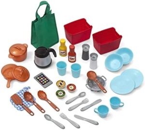 Step2 Great Gourmet Kids Kitchen Playset, Indoor/Outdoor Kitchenette, Interactive Play with Lights and Sounds, Made of Durable Plastic, Includes 33 Piece Toy Accessories, Toddlers 3+ Years Old, Tan - Image 3