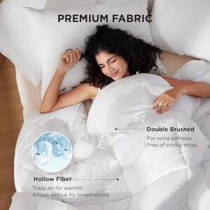 Bedsure Comforter Duvet Insert - Quilted Comforters Queen Size, All Season Duvet, GentleSoft™ Down Alternative Bedding, with 8 Tabs, Gifts for Women/Men, White, Queen 88 x 88 Inches - Image 3