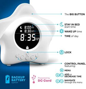 Stay-in-Bed Clock for Kids - Toddler Sleep Trainer, Night Light & Alarm - Image 4