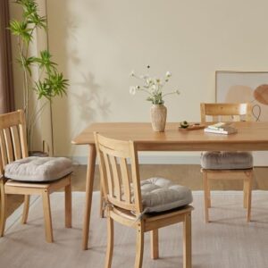 Chair Cushions for Dining Chairs, Dining Chair Cushions, Tufted Indoor Chair Pads with Ties & Non Slip Backing, Seat Cushions for Kitchen Chairs 16.5” x 16.5” x 3.5”, Set of 2, Beige - Image 7