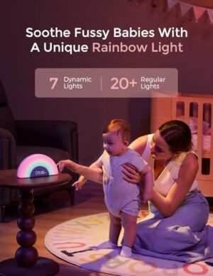 Momcozy DreamSync™ Baby Sound Machine, Night Light, APP Control Baby Sleep Trainer, Routine Builder, White Noise Machine with 34 Soothing Sounds, Wake Up Light Sunrise Alarm Clock, Wireless Speaker - Image 3