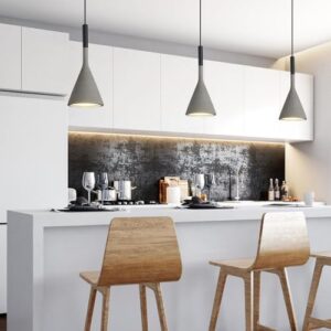 Farmhouse Black Pendant Light Fixtures 1-Light Concrete Industrial Kitchen Island Pendant Lighting for Dining Room Bedroom Hallway Pendant Ceiling Lamp(2-Pack) - Image 3