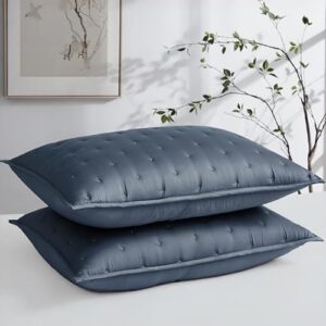 Southshore Fine Living, Inc. Full/Queen Quilt Bedding Set with 2 Quilted Pillow Shams, Rayon Derived from Bamboo Bedding Set, 300 Thread Count Premium Coverlet, Queen Size Bedspread, Steel Blue - Image 7