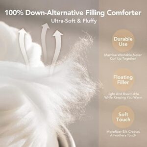 PY HOME & SPORTS King Size Comforter Set 3 Pieces, Down Alternative Lightweight Bedding Comforter with 2 Pillow Shams for All Seasons (Beige, 90 x 104 Inch) - Image 7