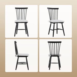 COLAMY Windsor Dining Chairs Set of 6, Kitchen Dining Chairs with Spindle Back, Wood Farmhouse Dining Chairs for Dining Room, Restaurant, Black - Image 7