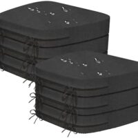 17'' x 16'' x 2.5"Thick Chair Cushions for Dining Chairs, 6 Pack WaterProof Easy Clean Kitchen Chair Pads with Ties and Non-Slip Backing - 30D High Elastic Foam Soft Kitchen Chair Cushions