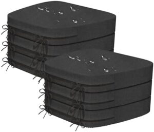 17'' x 16'' x 2.5"Thick Chair Cushions for Dining Chairs, 6 Pack WaterProof Easy Clean Kitchen Chair Pads with Ties and Non-Slip Backing - 30D High Elastic Foam Soft Kitchen Chair Cushions