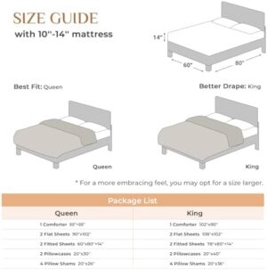 JOLLYVOGUE 11 Pieces Queen Comforter Set, Reversible Bed in a Bag Queen Size, All Season Bedding Set with Soft Black Comforter, Flat Sheets, Fitted Sheets, Pillowcases & Shams - Image 8