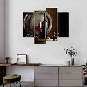Wine Wall Art for Dining Room Wine Bar Canvas Wall Decor Painting Kitchen Pictures Print On Canvas Food Picture for Home Modern Decoration - Image 3
