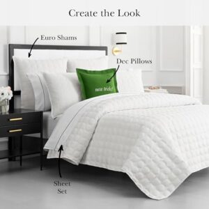 kate spade new york Noel King Quilt Bedding Set, 200 Thread Count and 100% Cotton Cover, All Season 3 Piece Reversible Bedding Set, Machine Washable, Marshmallow - Image 4