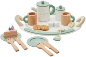 Teamson Kids Little Chef Frankfurt 20-pc. Wooden Play Kitchen Tea Party Accessory Set with Pretend Food and Cups