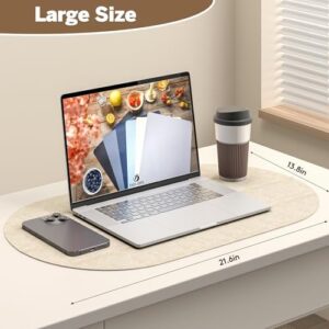 DOLOPL Placemats Set of 6, Oval Large Beige Place Mats for Kitchen Dining Room Table Decorations, Faux Leather Waterproof Machine Washable Dining Table Place Mats for Indoor & Outdoor(13.8"x21.6") - Image 4