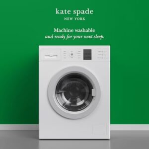 kate spade new york Noel King Quilt Bedding Set, 200 Thread Count and 100% Cotton Cover, All Season 3 Piece Reversible Bedding Set, Machine Washable, Marshmallow - Image 5